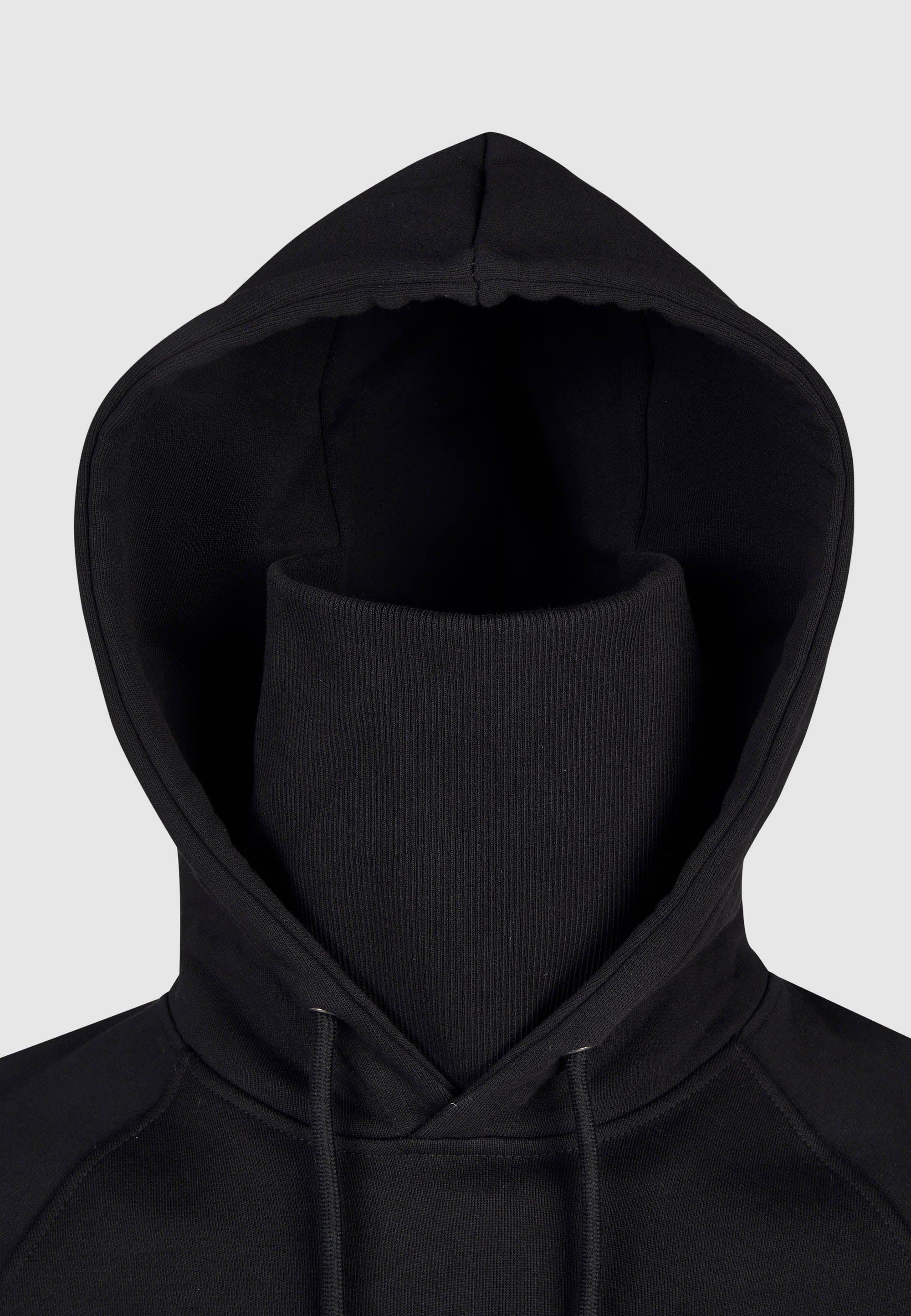 Cleptomanicx Mask Boxy Hooded Black Sweat Herren schwarz
